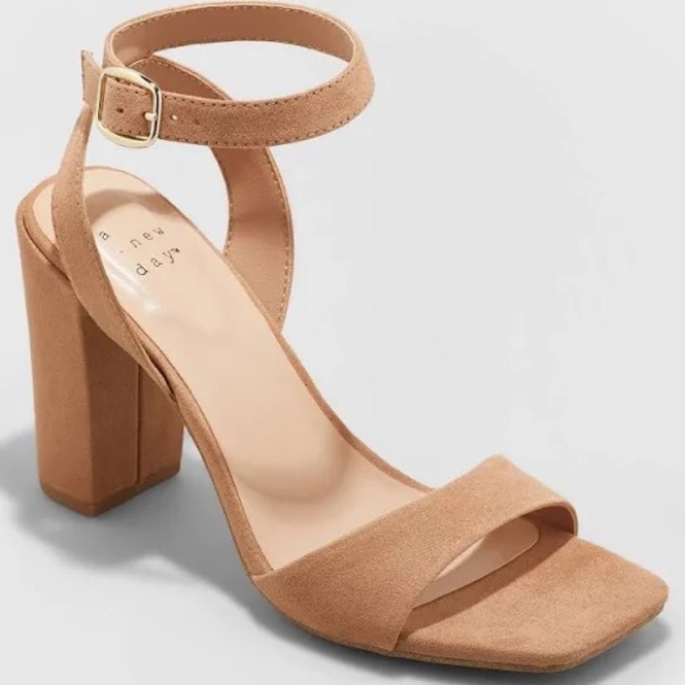A New Day Tan Suede Heels-New Size 7.5